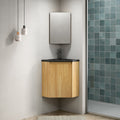 Zuri Modern Floating Corner Bathroom Vanity With Integrated Resin Sink And Soft Close Door By Gdfstudio