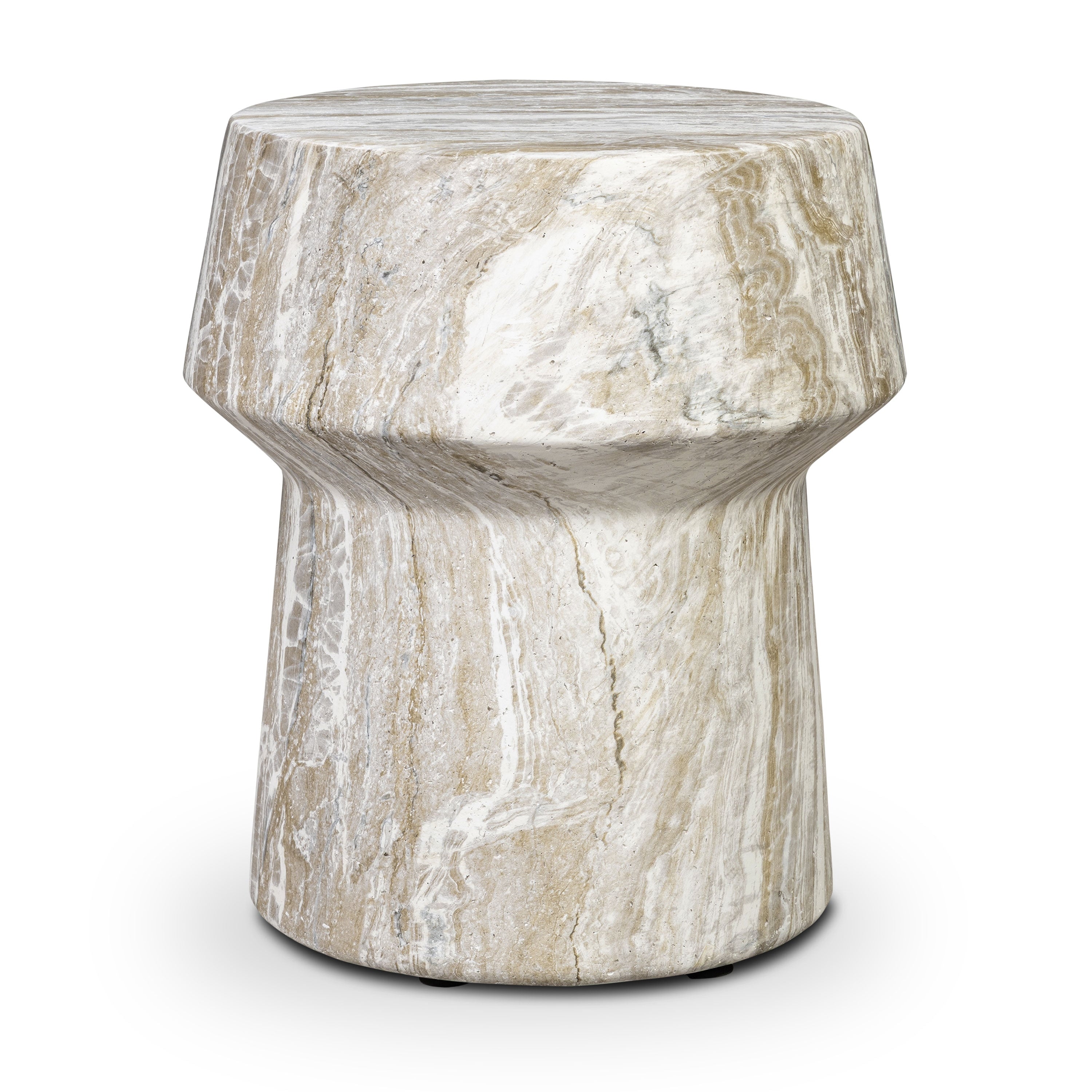 Zyra Concrete Side Table With Stone Texture Finish