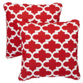 Scalloped Red Corded Indoor Outdoor Square Pillows Set Of 2
