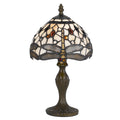 Cal Lighting Tiffany Style Grey Dragonfly 1 Light Antique Brass Accent Lamp