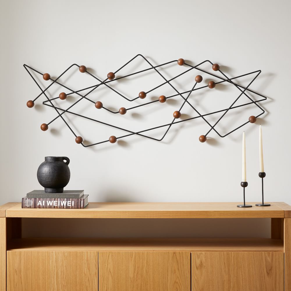 Abstract Iron & Wood Wall Art