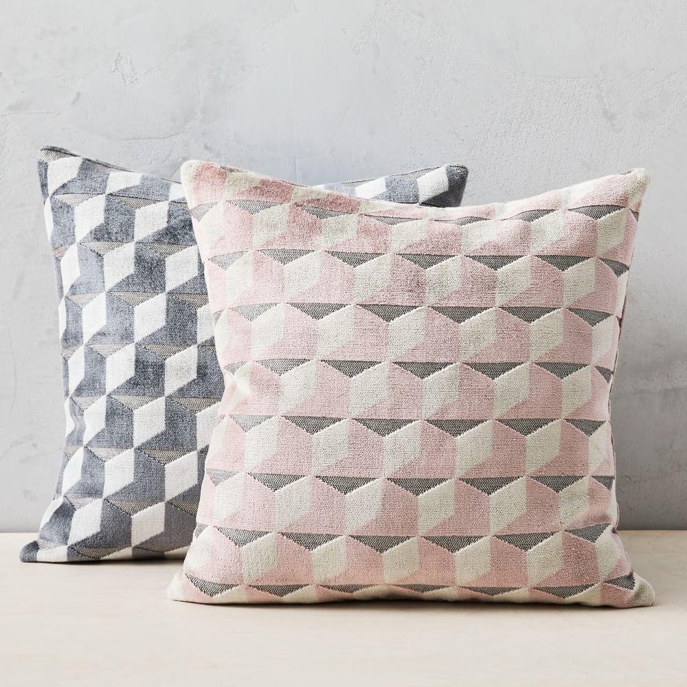 Alternating Geo Jacquard Velvet Cushion Cover