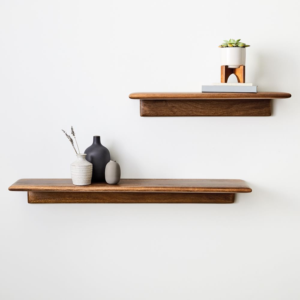 Anton Solid Wood Shelves - Burnt Wax