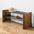 Anton Solid Wood Shoe Rack - Burnt Wax