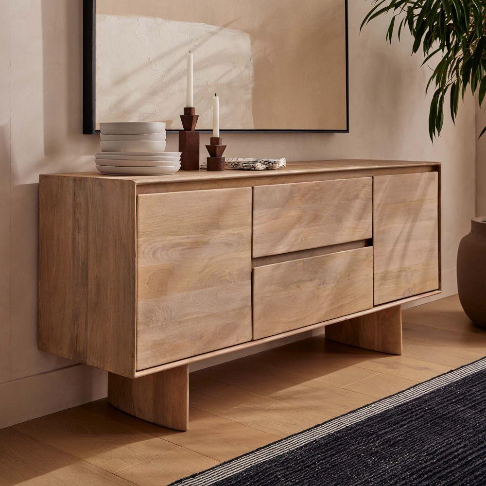 Anton Solid Wood Buffet (160 cm) - Cerused White
