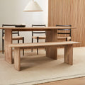 Anton Solid Wood Dining Bench (147 cm) - Cerused White