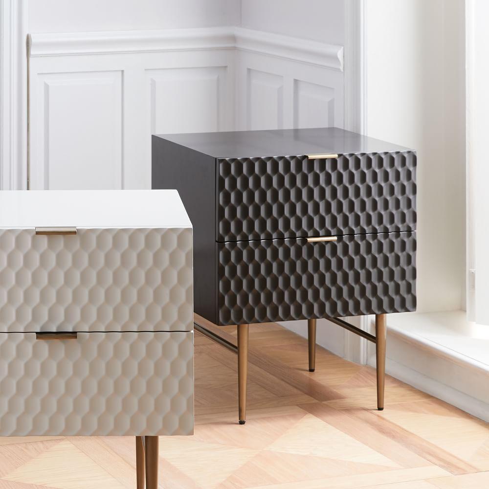 Audrey Bedside Table - Charcoal