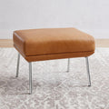Austin Stationary Leather Footstool Ottoman