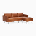 Axel Leather 2-Piece Ottoman Chaise Sofa (226 cm)
