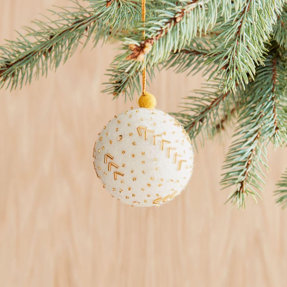 Beaded Felt Ball Bauble