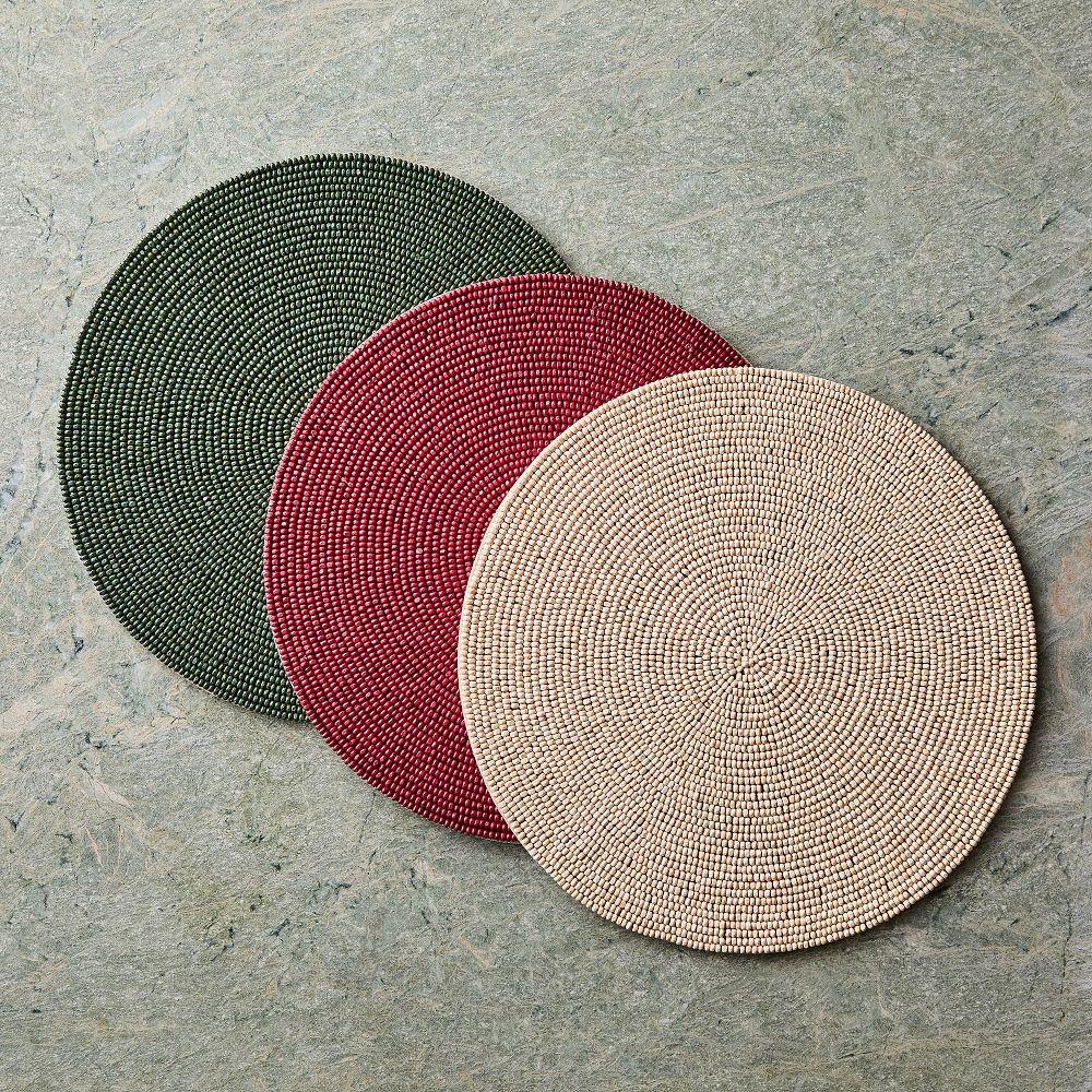 Wood Beaded Linens Placemat