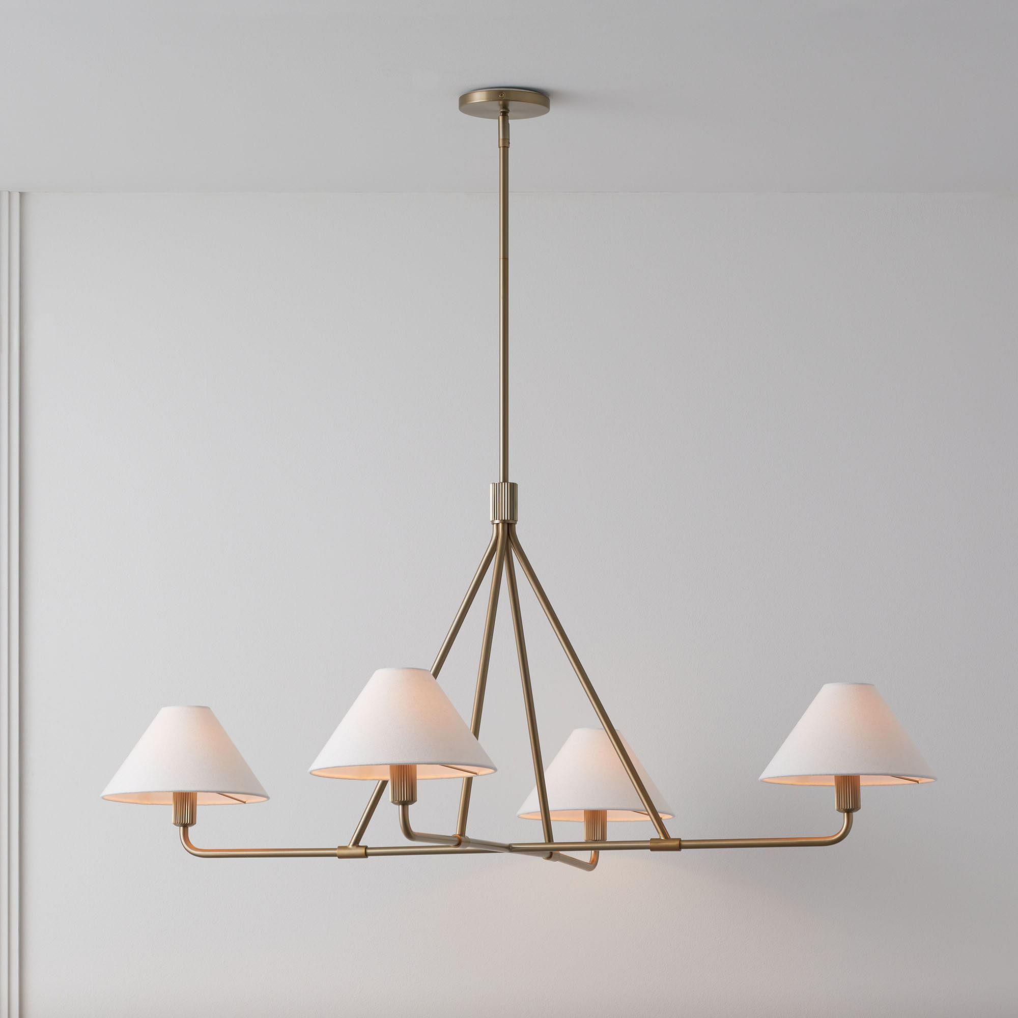 Beatrix Chandelier (117 cm) - Linen Shades