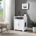 Unipaws Cat Litter Box Enclosure Cat Washroom With 2 Entrances White