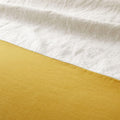 Belgian Flax Linen & Cotton Velvet Blocked Duvet Cover & Pillowcases - Flax/Dark Horseradish