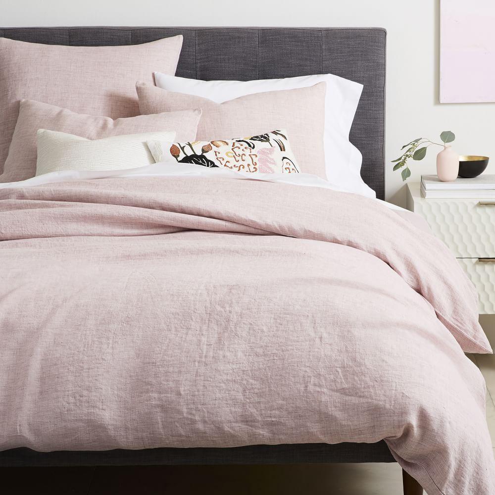 Belgian Flax Linen Fibre Dyed Duvet Cover & Pillowcases - Vintage Rose