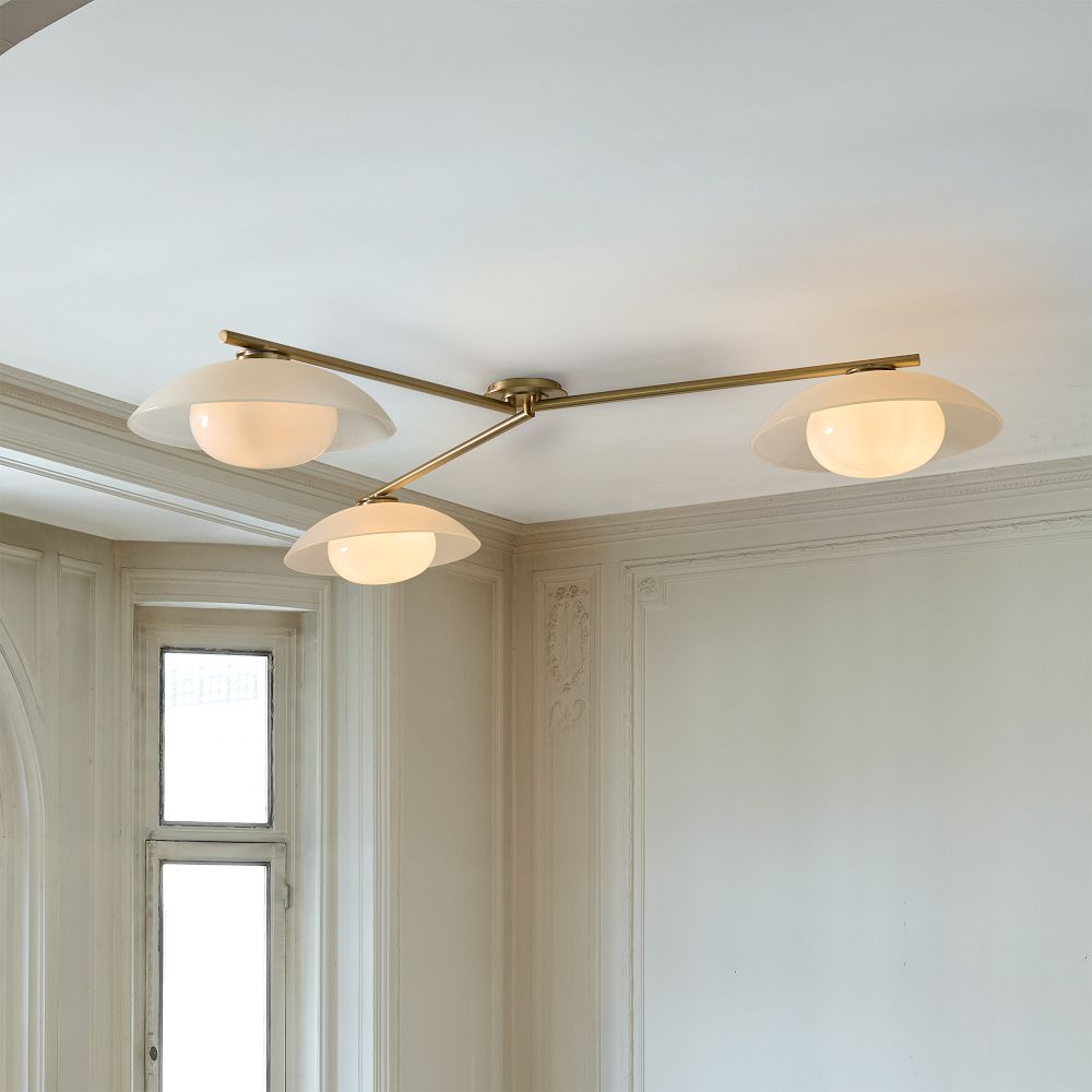 Bezel 3-Light Glass Flush Mount (152 cm)