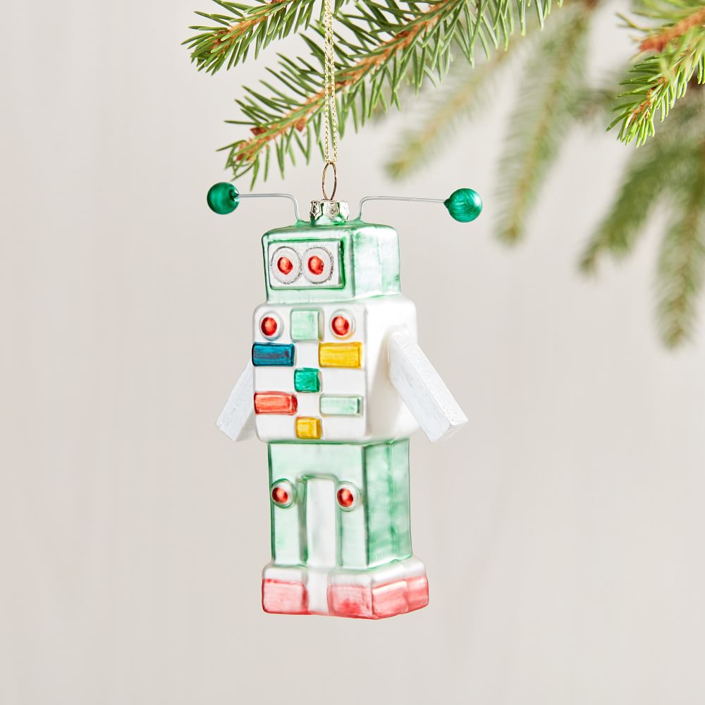 Blown Glass Robot Bauble