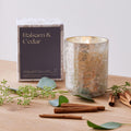Boxed Crackled Glass Candle - Balsam & Cedar