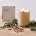 Boxed Crackled Glass Candle- Winter White
