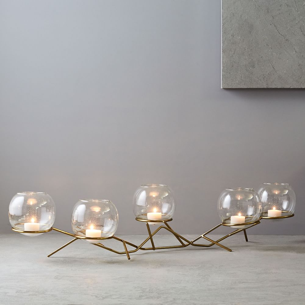 Brass & Glass Globe Centrepiece