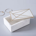 Brass Inlay Marble Box, Rectangle