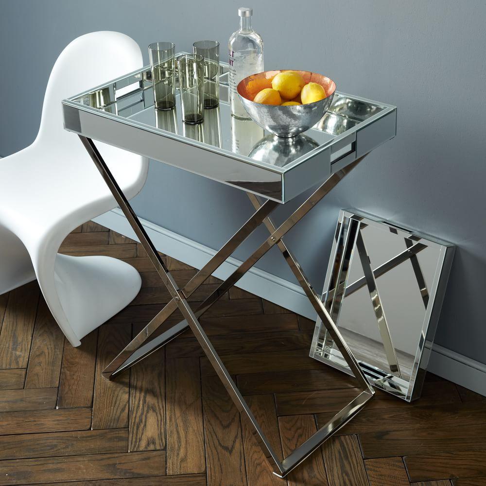 Butler Bar Cart Set - Mirror Tray