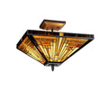 Chloe Tiffany Style Mission Design 2 Light Bronze Flush Mount