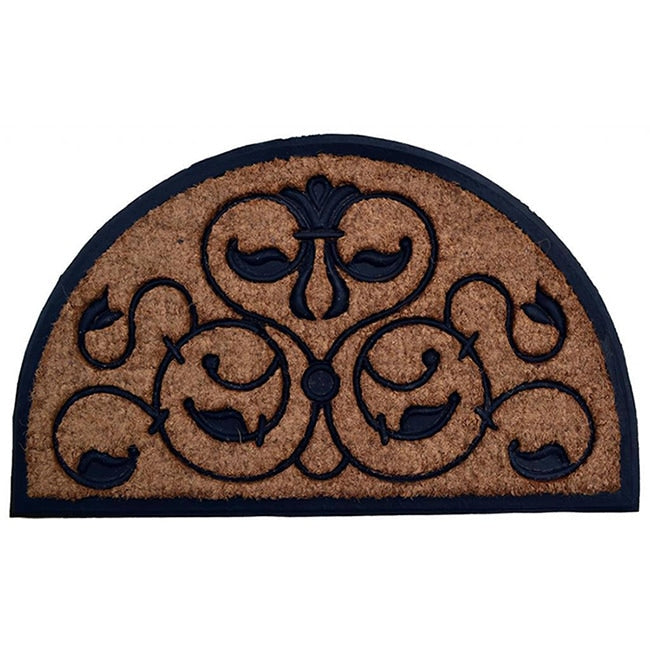 Brigoder Half Moon Coir Rubber Door Mat