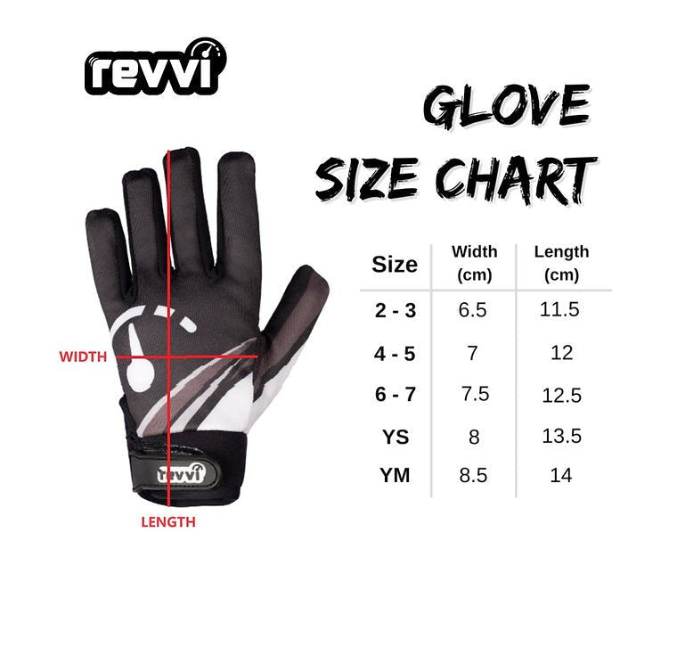 Revvi Kids Bike Gloves – Knuckle Protection – Long finger tech
