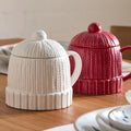 Cable Knit Hat Figural Stoneware Mug
