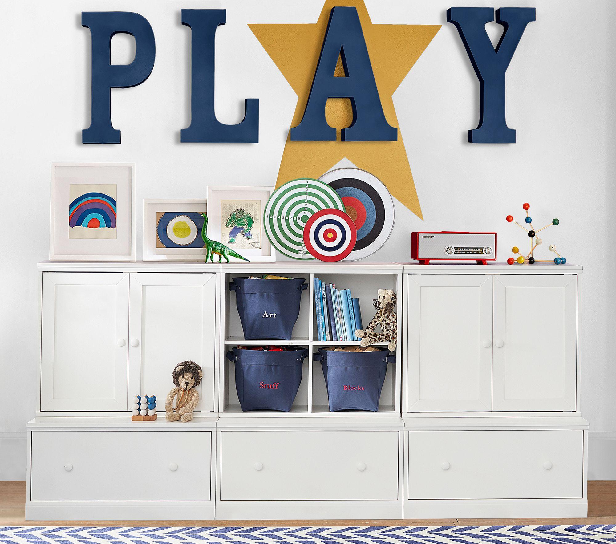Pottery Barn Kids Cameron Low Cubby & Cabinet Wall System