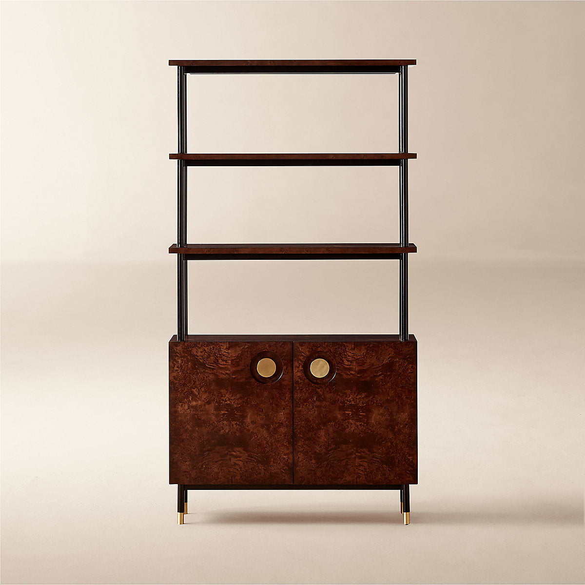 Carbon 82in Brown Burl Wood Media Console