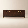 Carbon Brown Burl Wood Entryway Cabinet