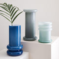 Cased Glass Column Vases