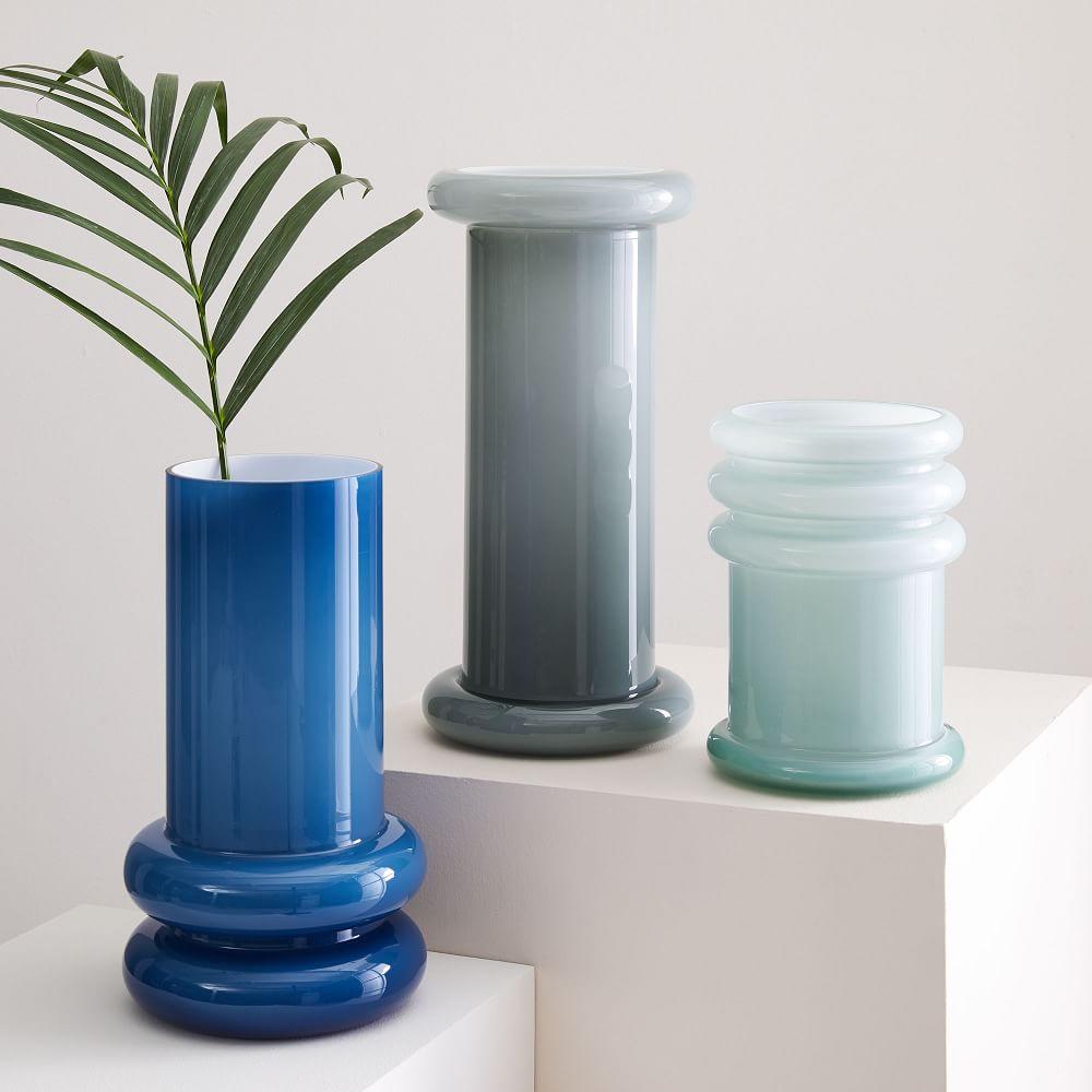 Cased Glass Column Vases