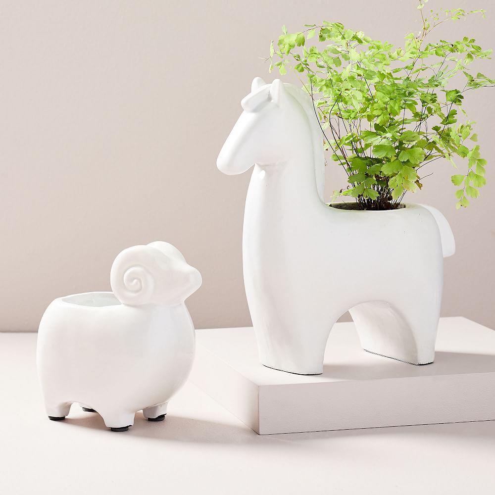 Ceramic Farm Animal Planters