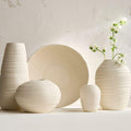 Ceramic Fluted Vases & Centrepiece Bowl