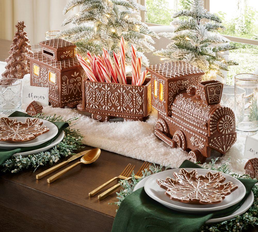 Pottery Barn Handcrafted Ceramic Gingerbread Train