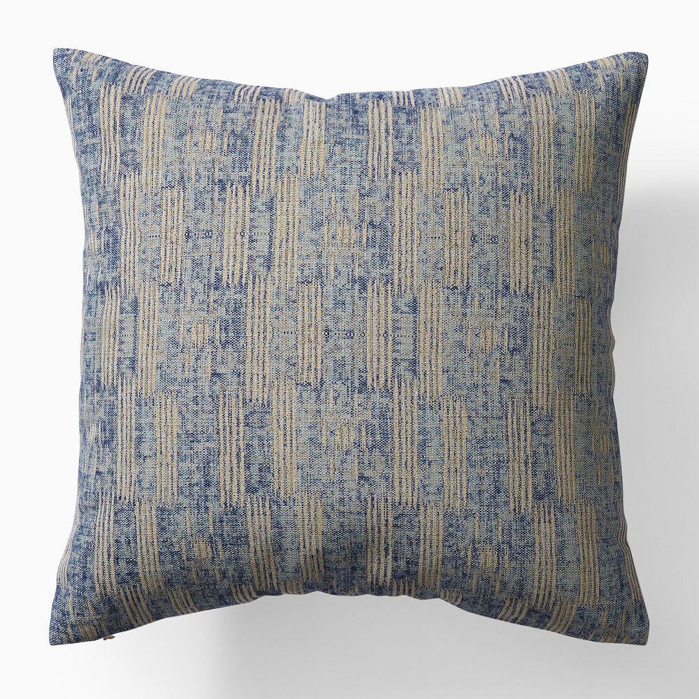Checkered Ikat Cushion Cover - Mist Blue