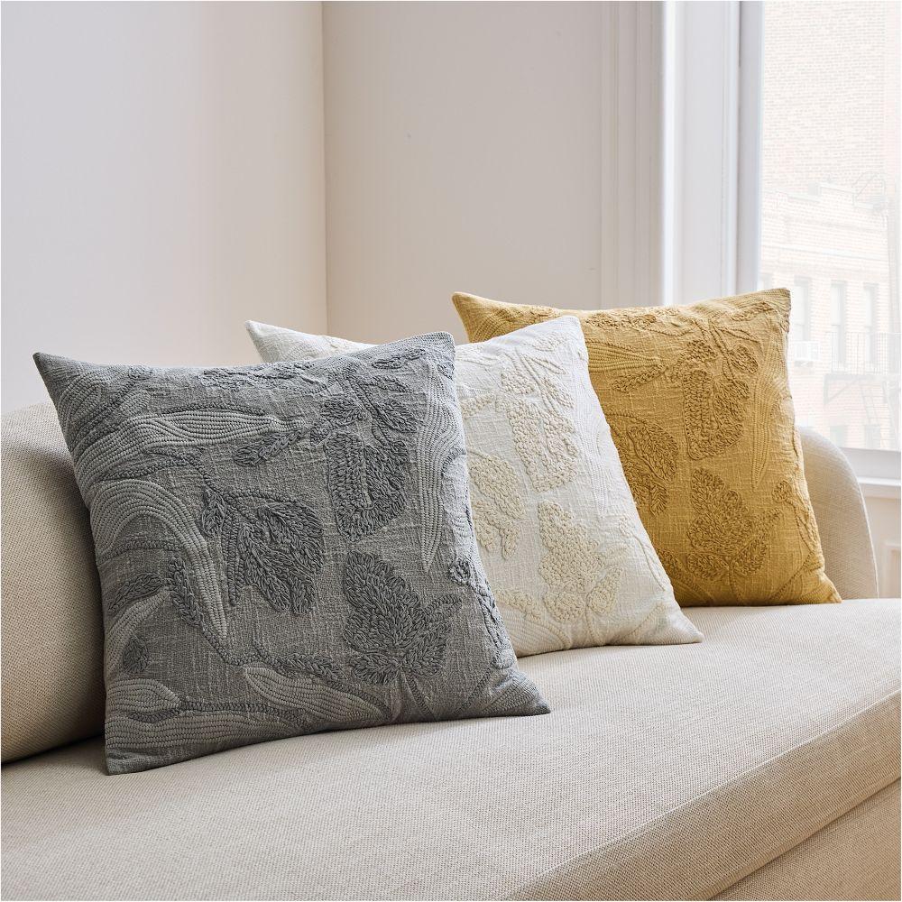 Chunky Embroidery Floral Cushion Cover