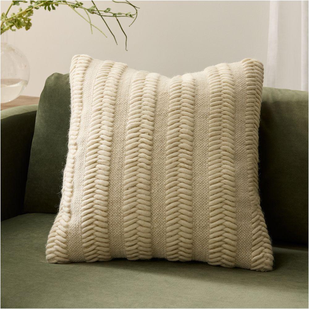 Chunky Herringbone Wool Cushion Cover