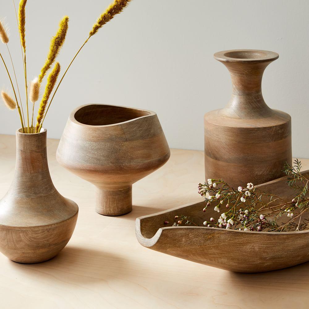 Coastal Natural Wood Bowls & Vases