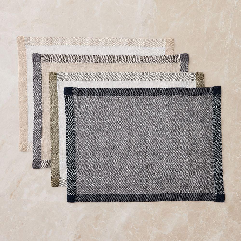 Contrast Border Linen Placemats