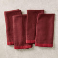 Contrast Border Napkin Sets – Red