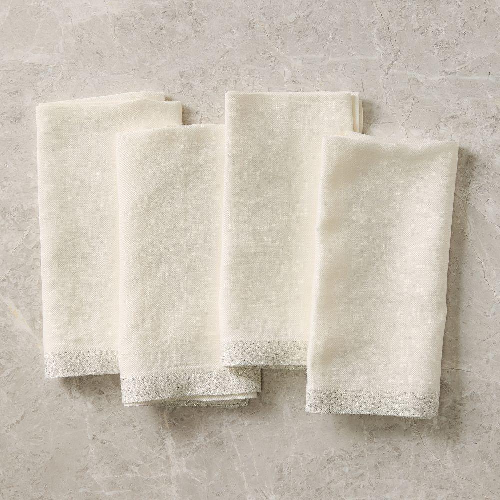 Contrast Border Metallic Napkin Sets – Silver