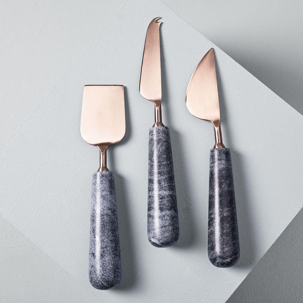 Copper & Black Marble Cheese Knives (Set of 3)