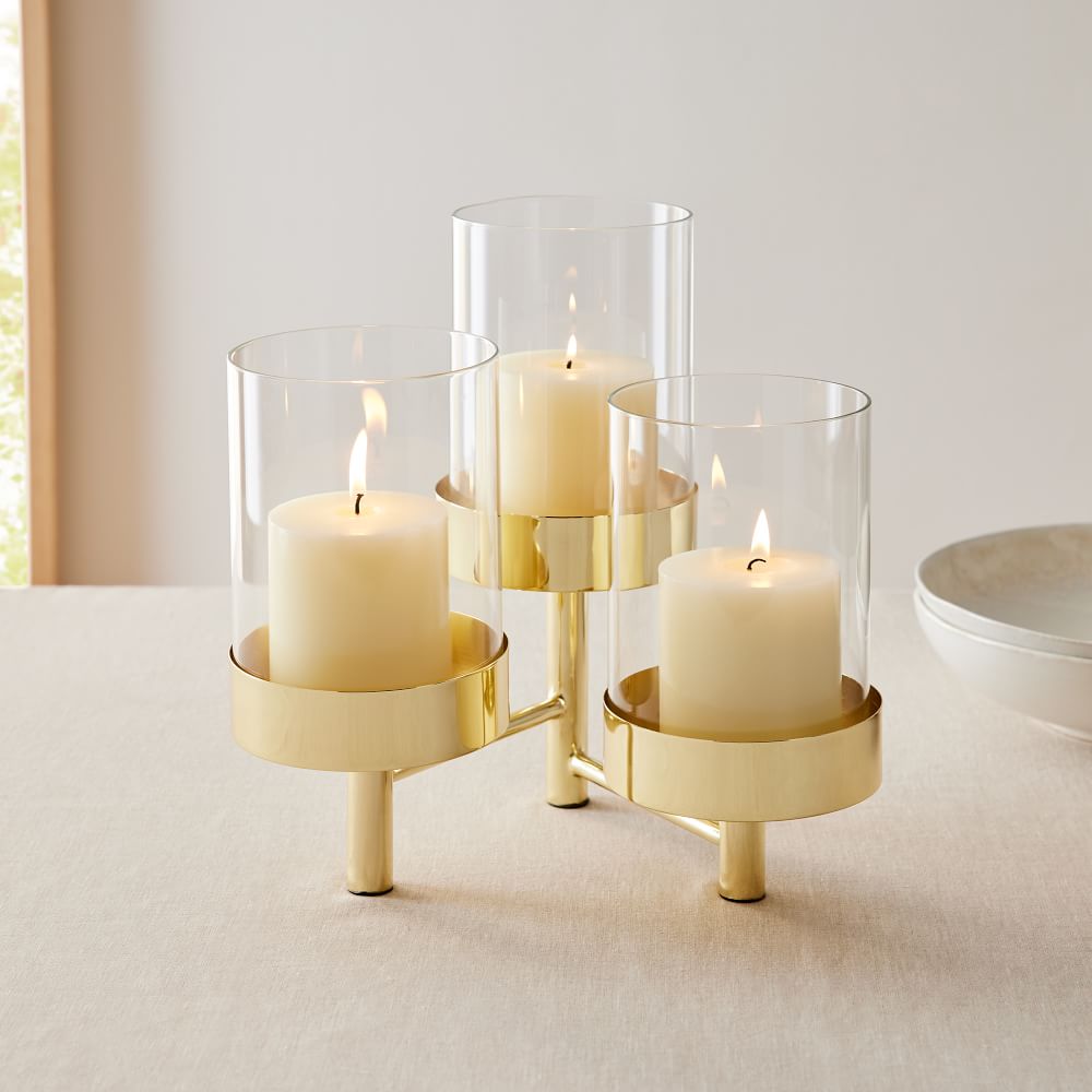 Cortlandt Polished Brass & Glass Collection