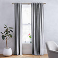 Cotton Lustre Velvet Curtain & Blackout Lining  - Pewter