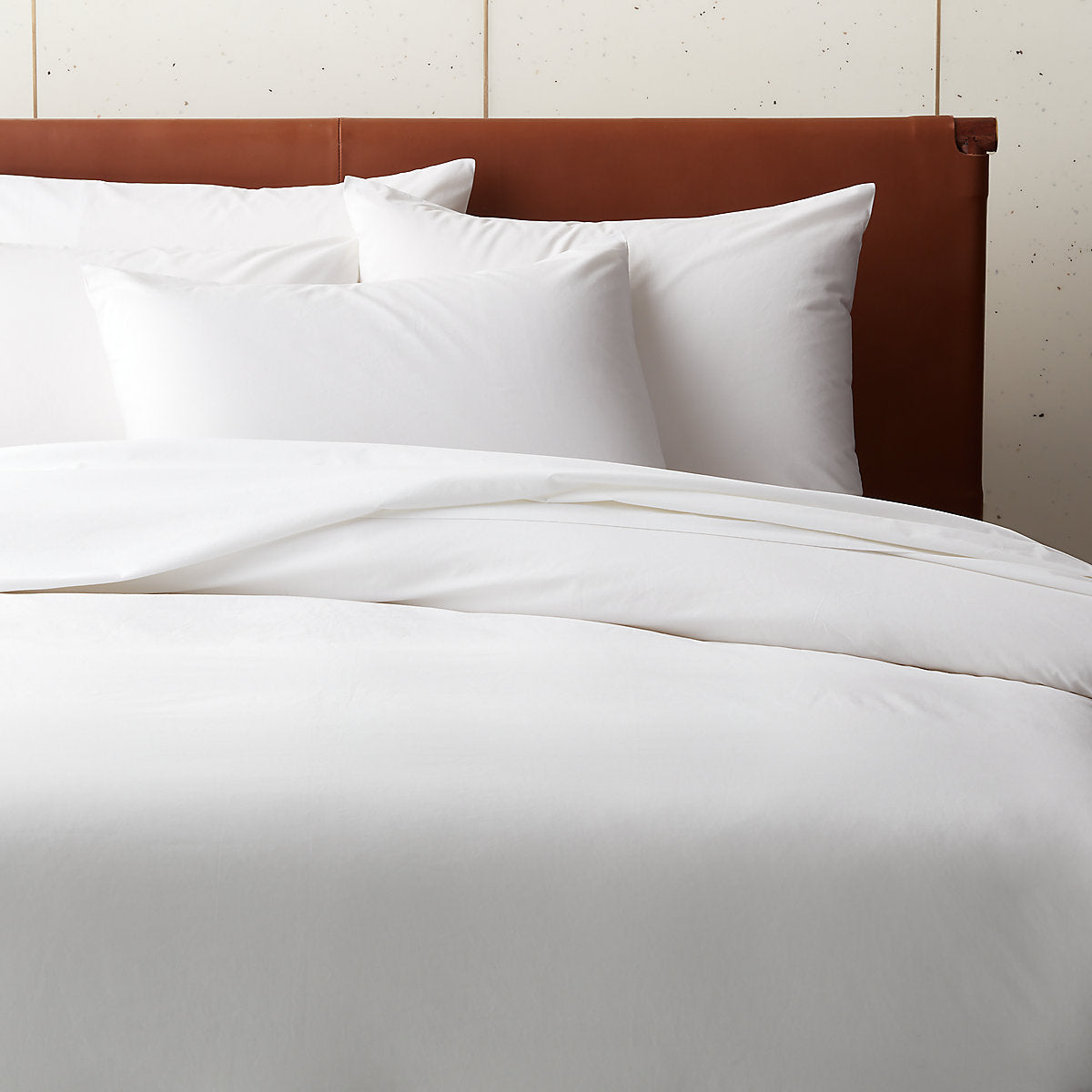 Classic Organic Cotton Percale 400 Thread Count White King Bedding Set