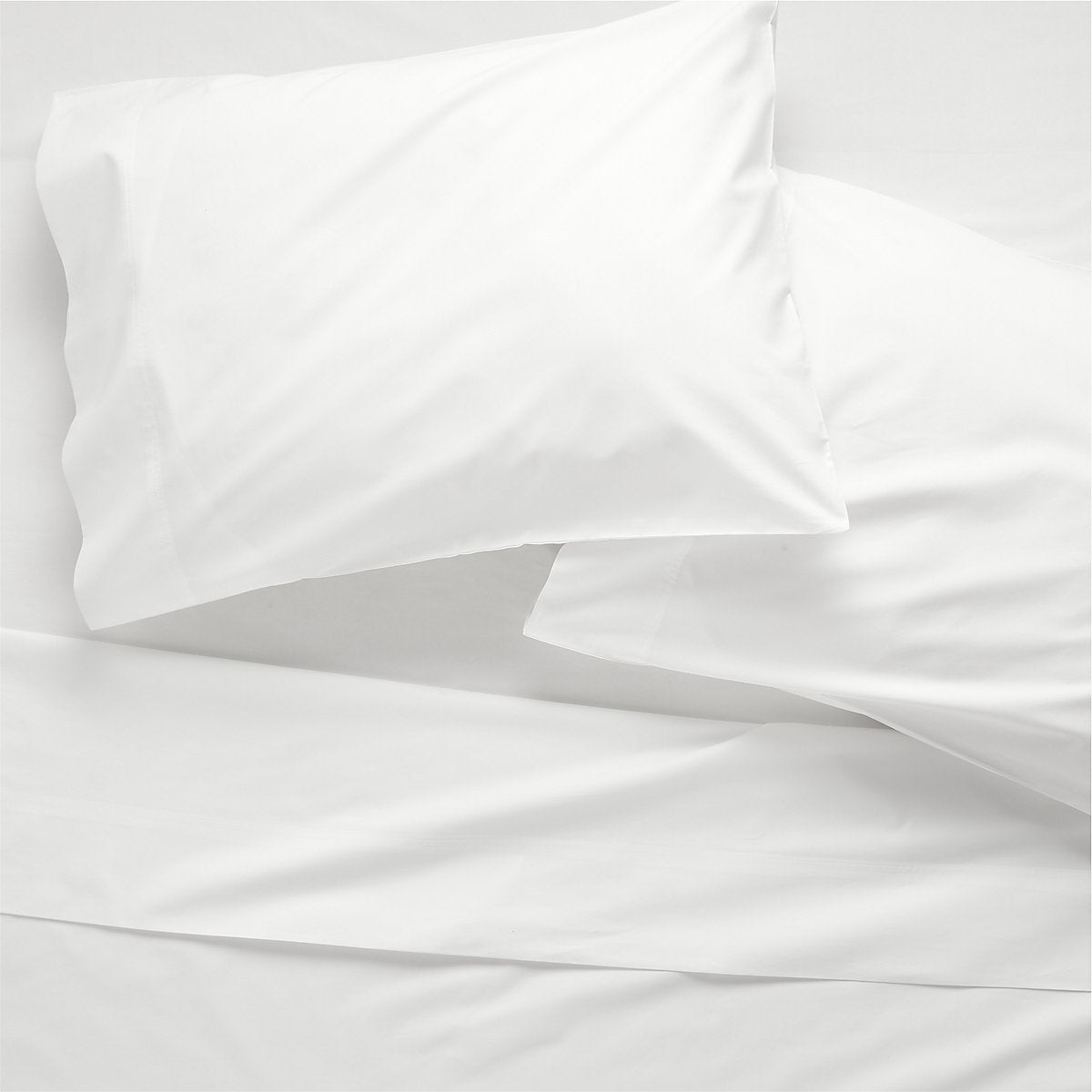 Classic Organic Cotton Percale 400 Thread Count White Standard Pillowcases Set of 2